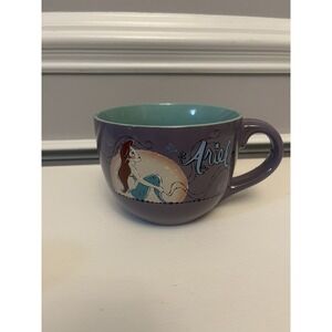 Disney Little Mermaid Ariel 24 oz Ceramic Mug Princess Purple Large Soup Cup
